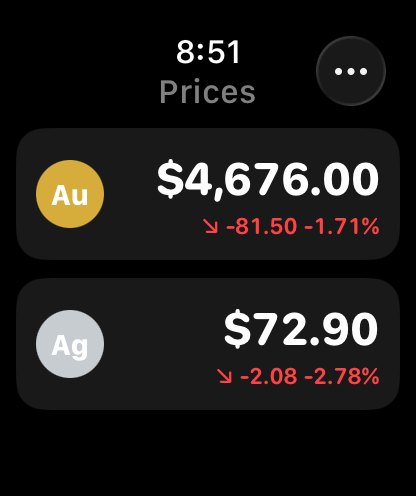 Gold Tracker Watch & Widgets — Apple Watch complications, home screen and lock screen widgets for live gold and silver prices